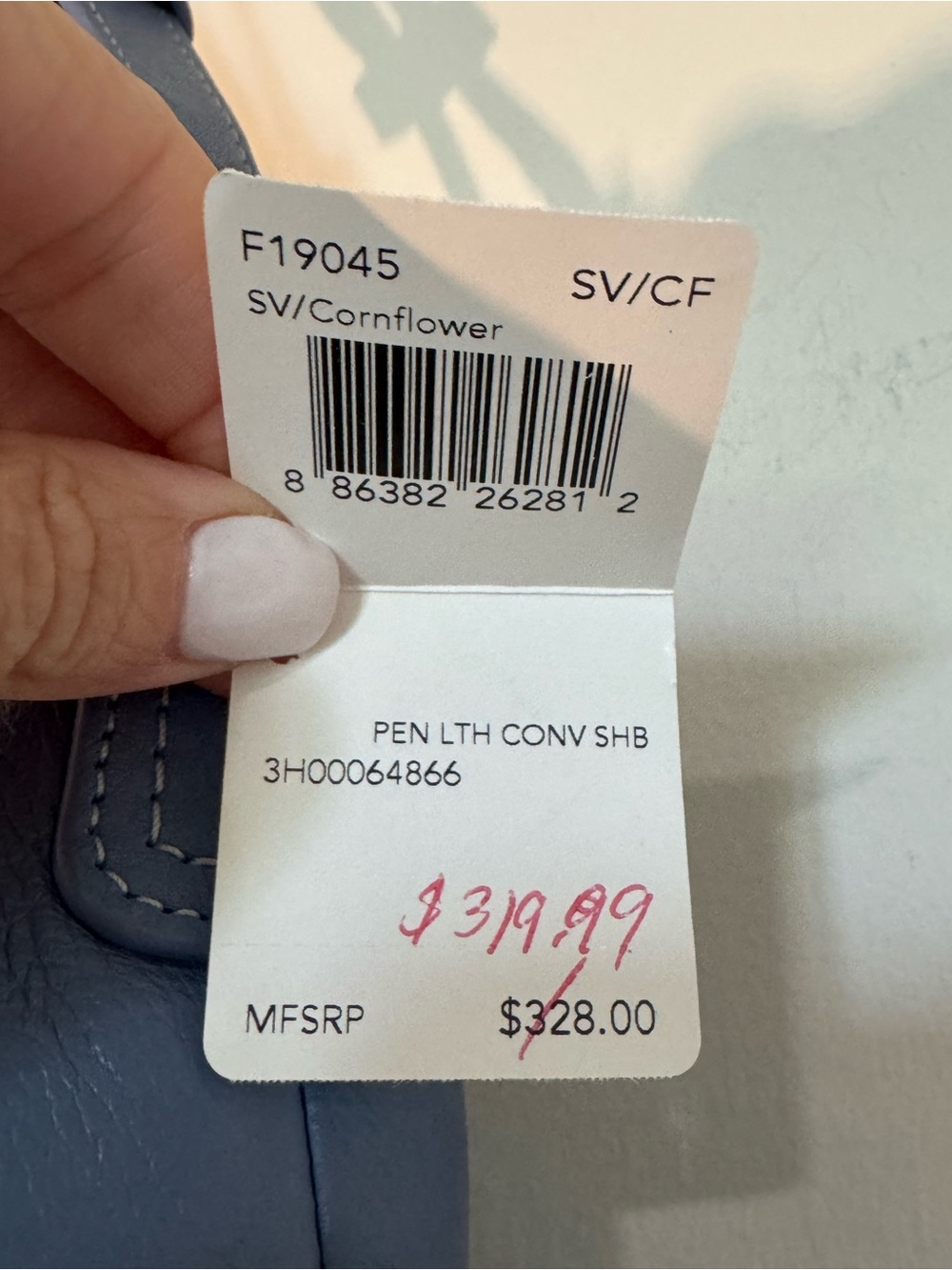 Coach Penelope Leather Convertible Shoulder Bag Cornflower Blue NWT F19045 - Picture 3 of 10